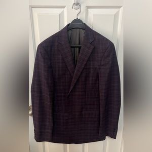 Men’s Burgundy Patterned Calvin Klein Sports Coat 42L